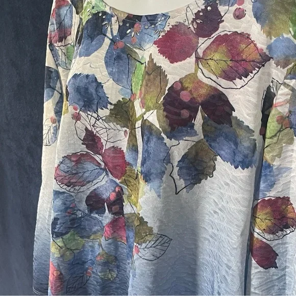 Alfred Dunner size 3XL blue and green blouse - Picture 4 of 6